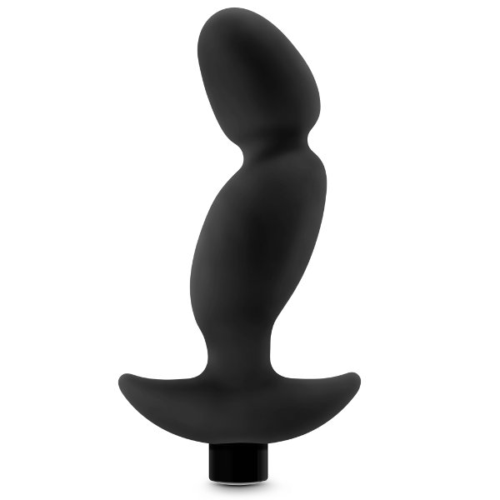 Черный анальный вибратор Silicone Vibrating Prostate Massager 04 - 16,5 см. - 0