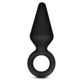 Черная анальная пробка Silicone Loop Plug Small - 7,6 см. - 0