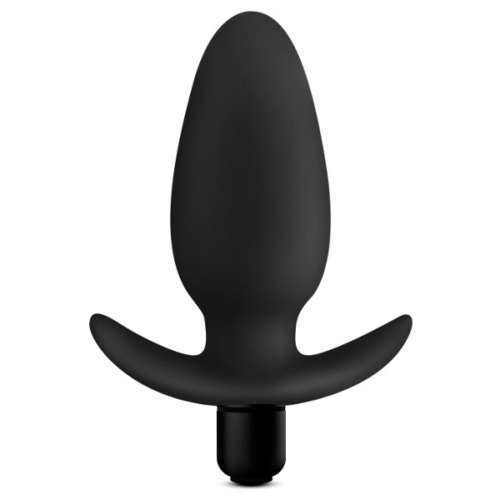 Черная анальная вибропробка Silicone Saddle Plug - 12,1 см. - 0