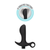 Черный анальный вибратор Silicone Vibrating Prostate Massager 01 - 10,8 см. - 2