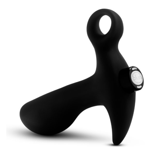 Черный анальный вибратор Silicone Vibrating Prostate Massager 01 - 10,8 см. - 4