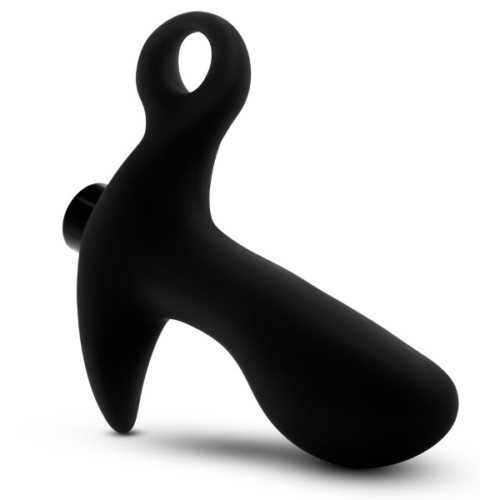 Черный анальный вибратор Silicone Vibrating Prostate Massager 01 - 10,8 см. - 5