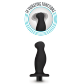 Черный анальный вибромассажёр Silicone Vibrating Prostate Massager 02 - 10,8 см. - 2