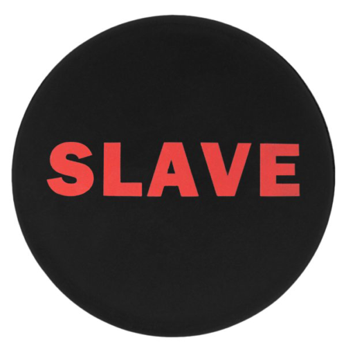Черная анальная пробка для раба с надписью Slave Plug - 6,4 см. - 3