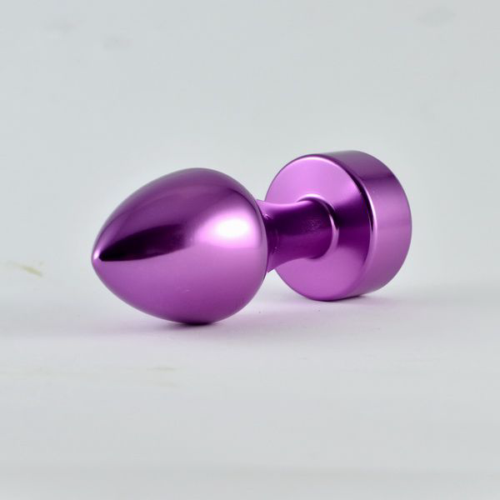 Фиолетовая алюминиевая втулка с прозрачным кристаллом - 8,1 см. - 1