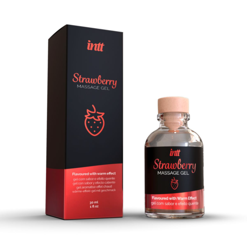 Массажный гель с ароматом клубники Strawberry - 30 мл. - 0