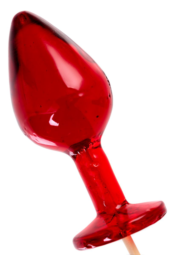 Красный леденец в форме большой анальной пробки со вкусом виски - 1