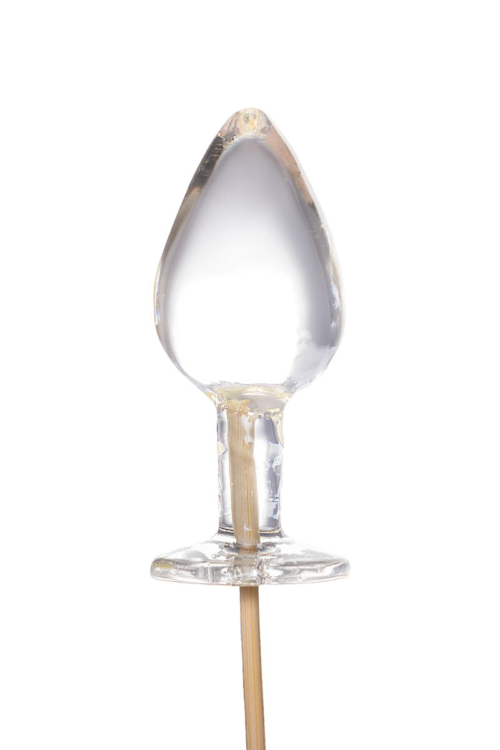 Прозрачный леденец в форме малой анальной пробки со вкусом пина колада - 0