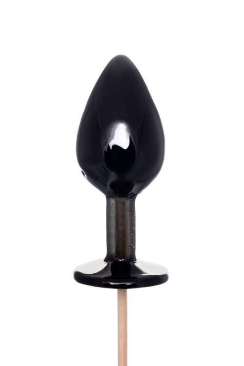 Черный леденец в форме малой анальной пробки со вкусом бейлиз - 0