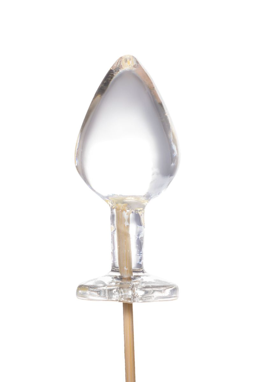 Прозрачный леденец в форме большой анальной пробки со вкусом пина колада - 0