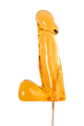 Оранжевый леденец в форме пениса со вкусом аморетто - 1