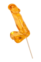 Оранжевый леденец в форме пениса со вкусом аморетто - 3