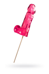 Розовый леденец в форме пениса со вкусом бабл-гам - 2