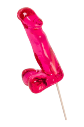 Розовый леденец в форме пениса со вкусом бабл-гам - 3