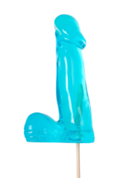 Голубой леденец в форме пениса со вкусом перечной мяты - 1