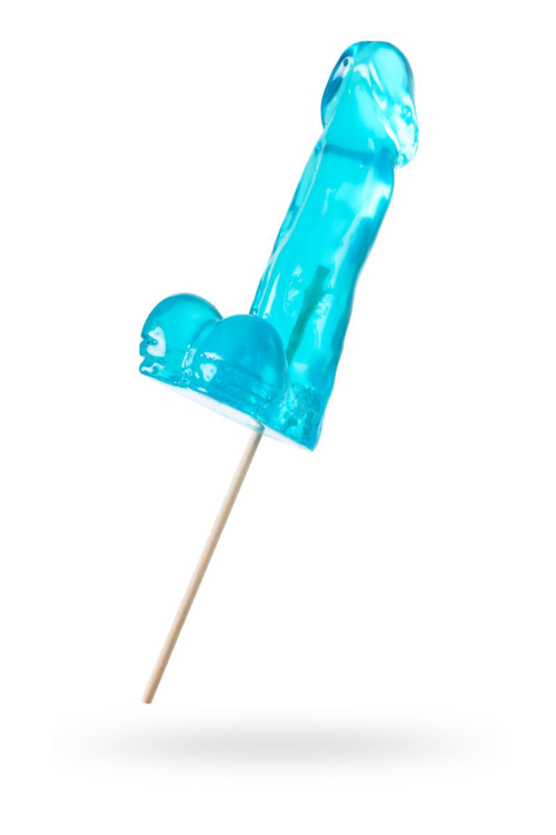 Голубой леденец в форме пениса со вкусом перечной мяты - 2