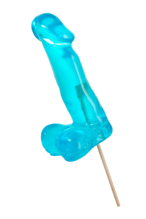 Голубой леденец в форме пениса со вкусом перечной мяты - 3