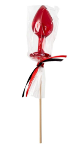 Красный леденец в форме малой анальной пробки со вкусом виски - 3