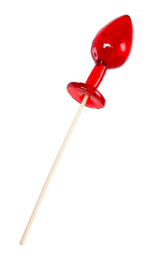 Красный леденец в форме малой анальной пробки со вкусом виски - 2