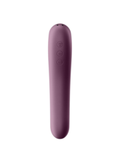 Фиолетовый вибромассажер Dual Kiss с вакуумной стимуляцией - 3