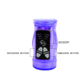 Фиолетовый вибратор-кролик с функцией ротации - 21,5 см. - 3