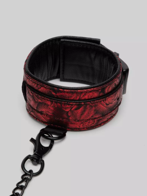 Красно-черные оковы Reversible Faux Leather Ankle Cuffs - 1