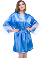 Короткий халатик-кимоно с кружевным сердечком на спинке - 3