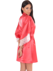 Короткий халатик-кимоно с кружевным сердечком на спинке - 6
