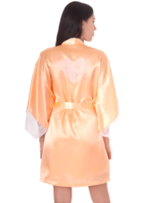 Короткий халатик-кимоно с кружевным сердечком на спинке - 7