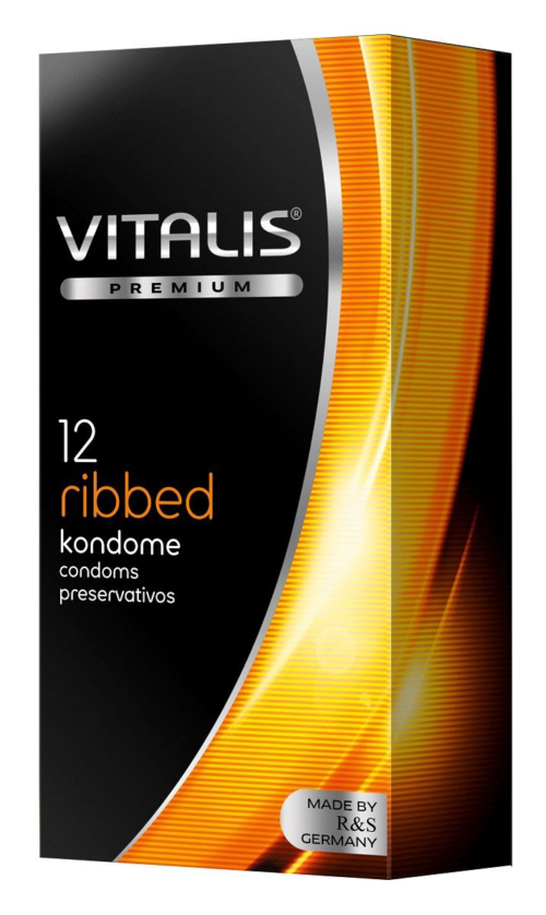 Ребристые презервативы VITALIS PREMIUM ribbed - 12 шт. - 0