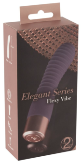 Фиолетовый вибратор с ребрышками Elegant Flexy Vibe - 15 см. - 5