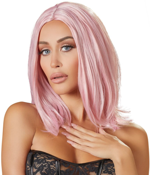 Розовый парик с прямыми волосами - 1