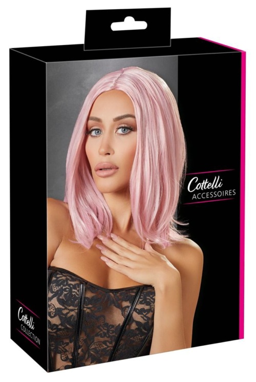 Розовый парик с прямыми волосами - 2