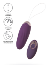 Фиолетовое виброяйцо с имитацией фрикций Bumpy - 0