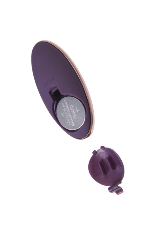 Фиолетовое виброяйцо с имитацией фрикций Bumpy - 3