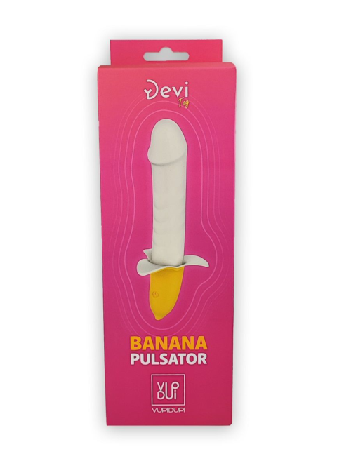 Мощный пульсатор в форме банана Banana Pulsator - 19,5 см. - 5