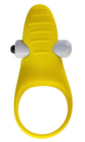 Желтое эрекционное виброкольцо Banana Ring - 0