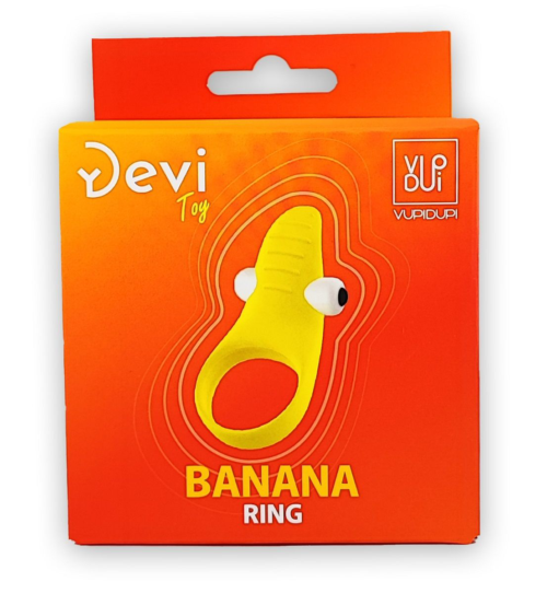 Желтое эрекционное виброкольцо Banana Ring - 2