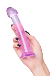 Фиолетовый фаллоимитатор Jelly Dildo M - 18 см. - 6