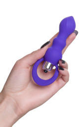 Фиолетовая анальная вибровтулка Curvy - 14 см. - 5