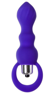 Фиолетовая анальная вибровтулка Curvy - 14 см. - 0