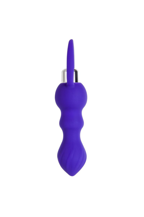Фиолетовая анальная вибровтулка Curvy - 14 см. - 2