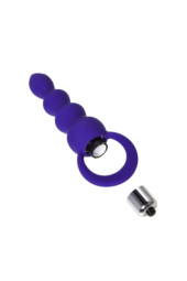 Фиолетовая анальная вибровтулка Twisty - 14 см. - 3