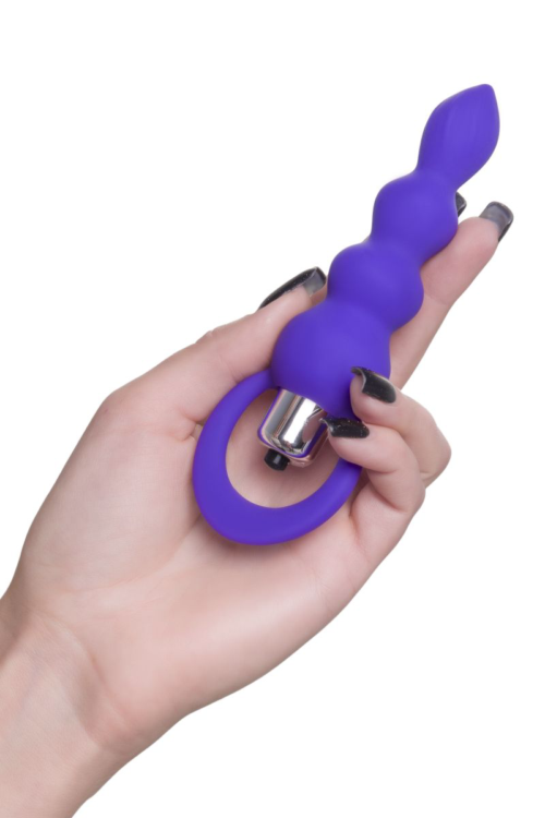 Фиолетовая анальная вибровтулка Twisty - 14 см. - 4