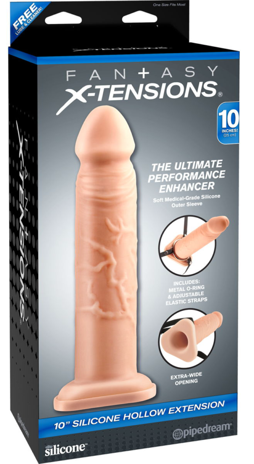  Полый поясной фаллоимитатор Silicone Hollow Extension - 25 см. - 3