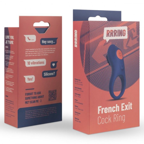 Синее эрекционное кольцо RRRING French Exit Cock Ring - 4