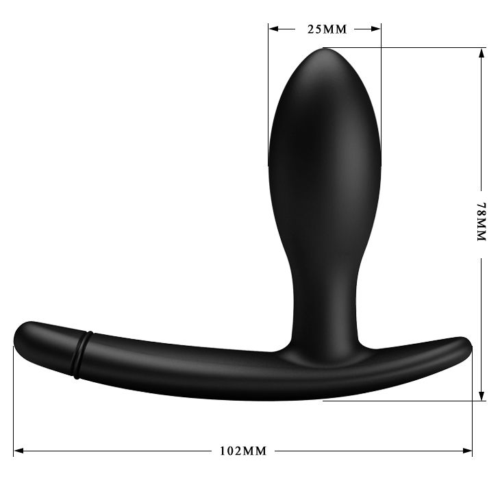 Черный анальный силиконовый стимулятор с функцией расширения Drake - 7,8 см. - 7