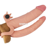 Телесная насадка-удлинитель на пенис с анальным стимулятором и вибропулей - 4