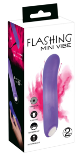 Фиолетовый мини-вибратор Flashing Mini Vibe - 15,2 см. - 1