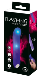 Фиолетовый мини-вибратор Flashing Mini Vibe - 15,2 см. - 7